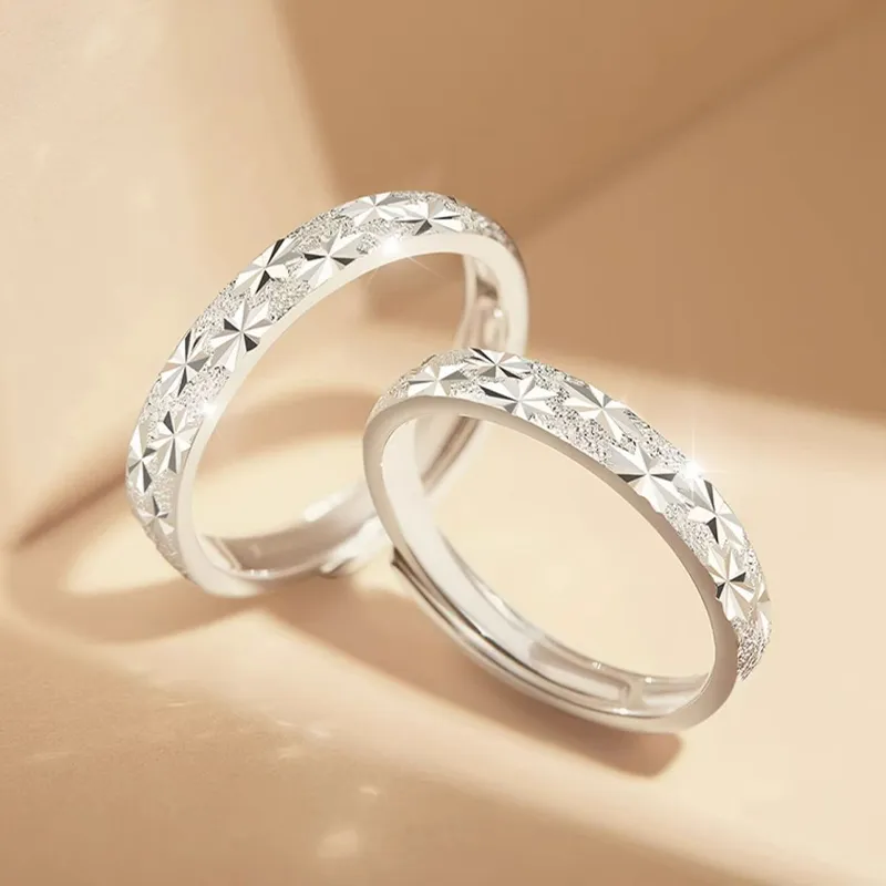 FUNILUOFU 999 Fine Silver Ring Pair Unisex-1