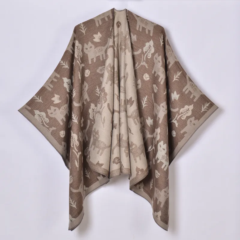 AAJF Polyester Acrylic Shawls Women's-11