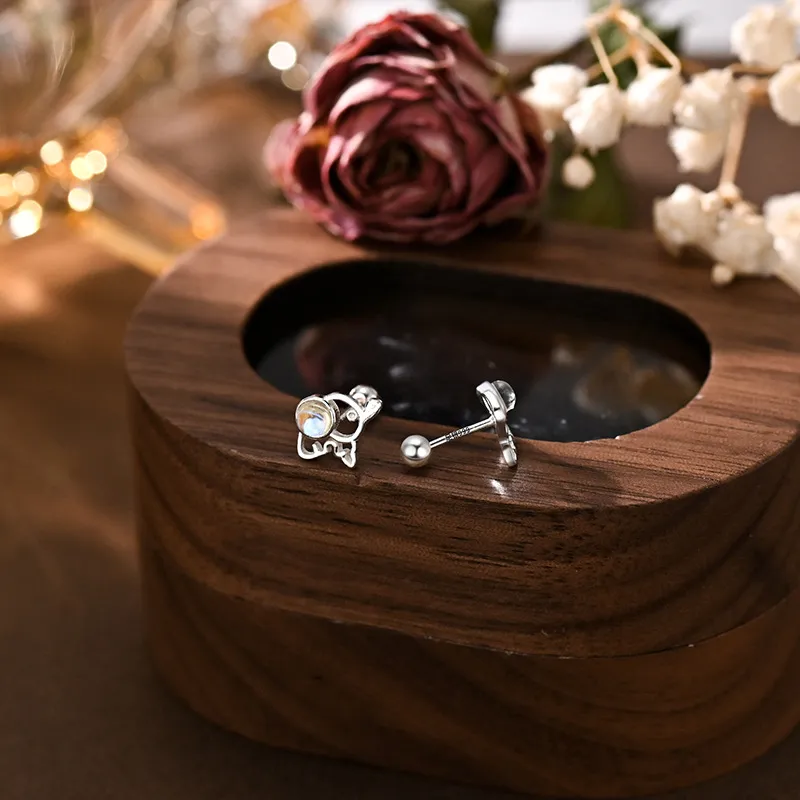 AAJF S999 Fine Silver Stud Earrings Women's-1