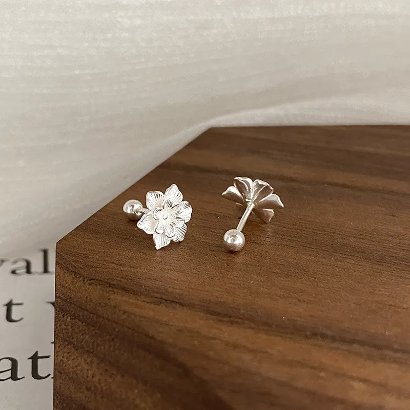 AAJF S999 Silver Stud Earrings Women's-1