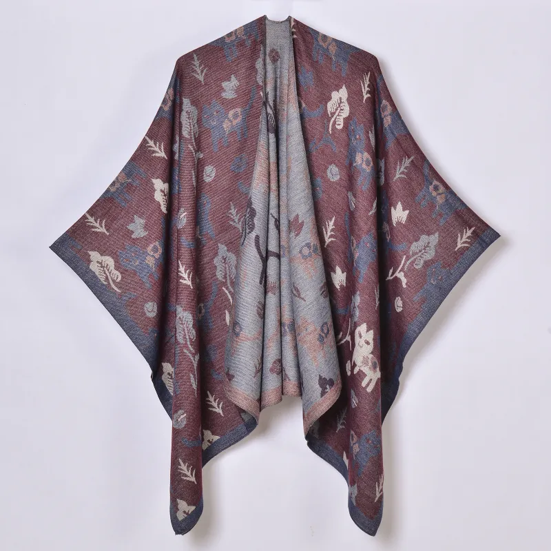 AAJF Polyester Acrylic Shawls Women's-7