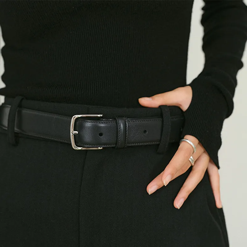 AAJF Cow Leather Leather Belts Women's Width 3.5cm-4