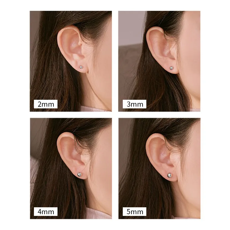 AAJF S999 Fine Silver Stud Earrings Women's-2