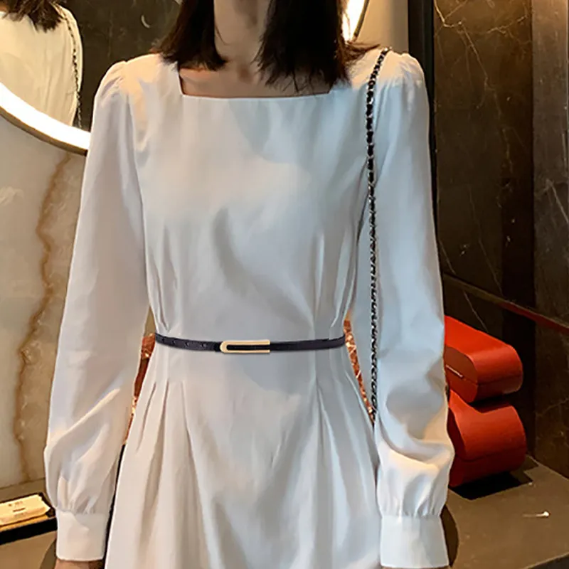 AAJF 2024 New Arrival Thin Belt For Women's Genuine Leather Versatile Dress Decoration Thin Belt For Pants Women's-3