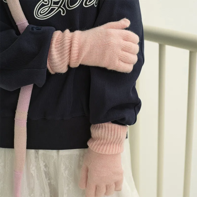 AAJF Wool Acrylic Knit Gloves Women's-1