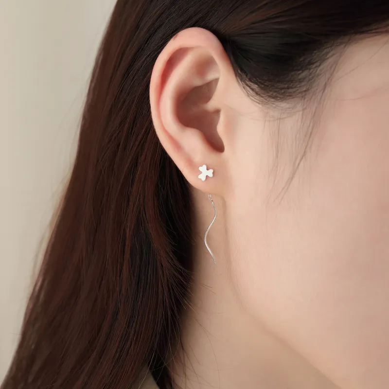 AAJF S999 Silver Drop Earrings Women's-1