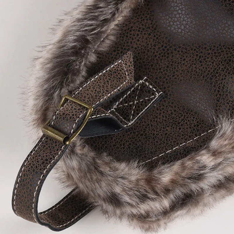 AAJF PU+Cotton Polyester Blend Blend Trapper Hats Unisex-5