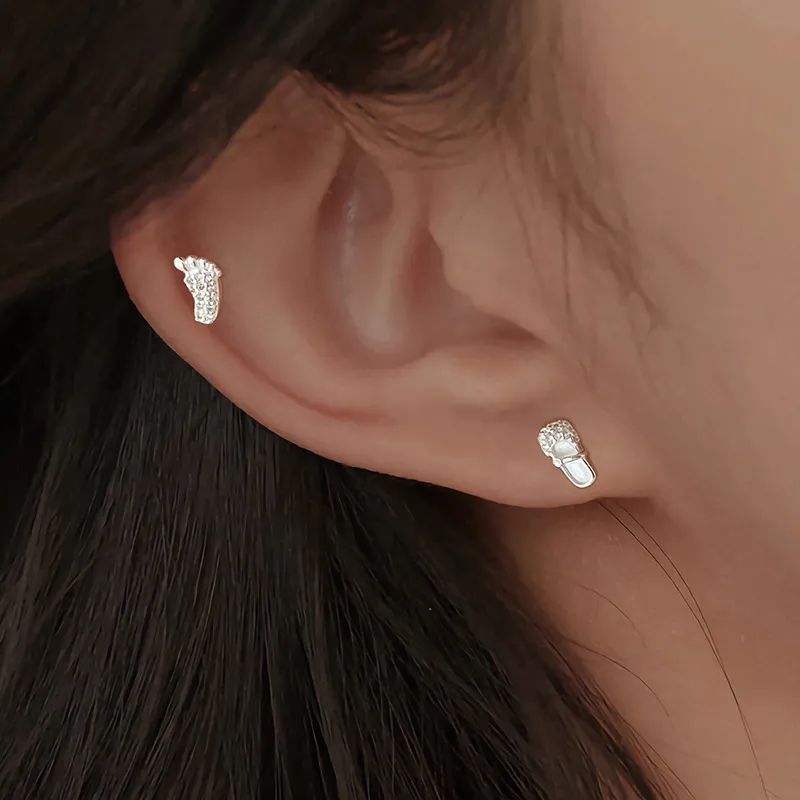 AAJF S999 Fine Silver Stud Earrings Women's-2