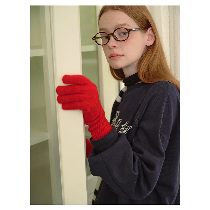 AAJF Wool Acrylic Knit Gloves Women's-6