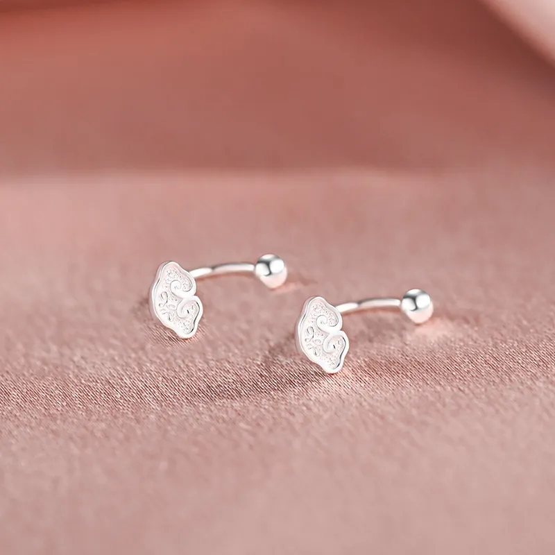 AAJF S999 Fine Silver Stud Earrings Women's-1