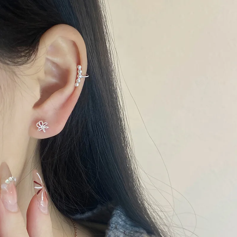 AAJF S999 Fine Silver Stud Earrings Women's-3