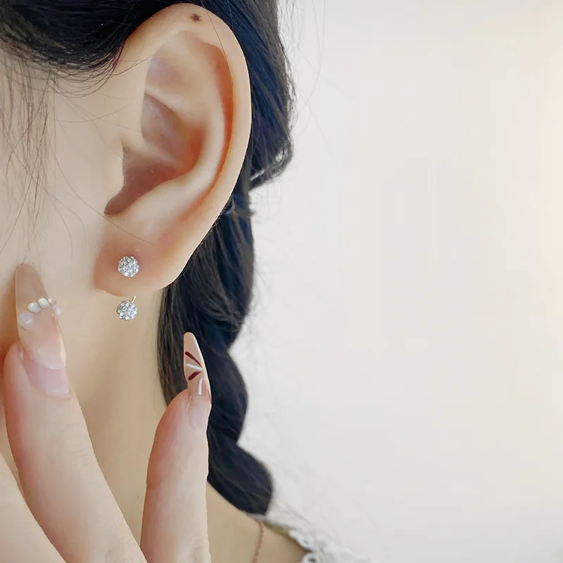 AAJF S999 Fine Silver Stud Earrings Women's-1