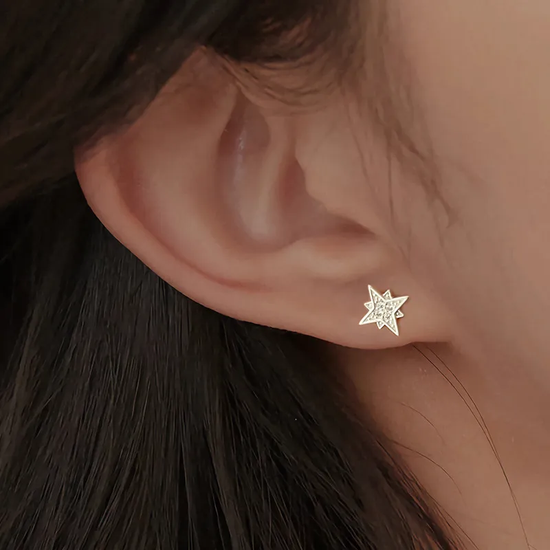 AAJF 999 Fine Silver Stud Earrings Women's-1