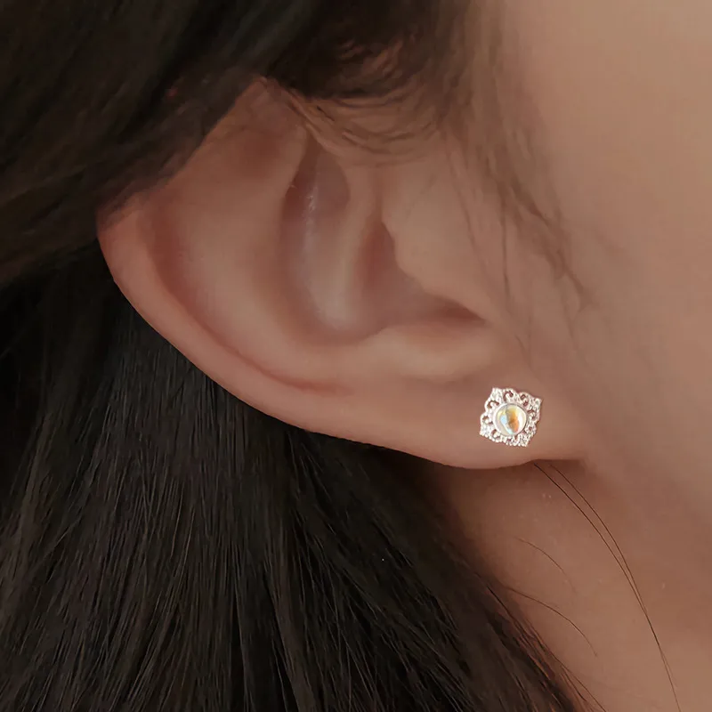 AAJF S999 Fine Silver Stud Earrings Women's-2