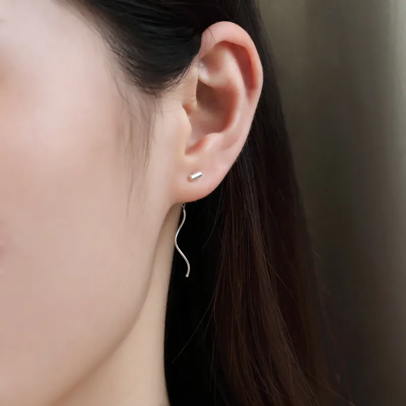 AAJF S999 Silver Drop Earrings Women's-8