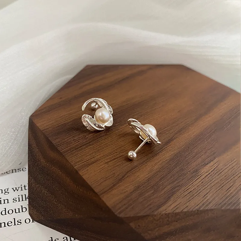 AAJF S925 Silver Stud Earrings Women's-4