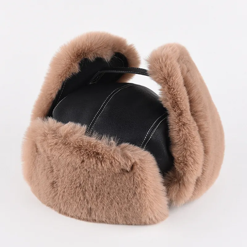 AAJF PU+Cotton Polyester Blend Blend Trapper Hats Unisex-4