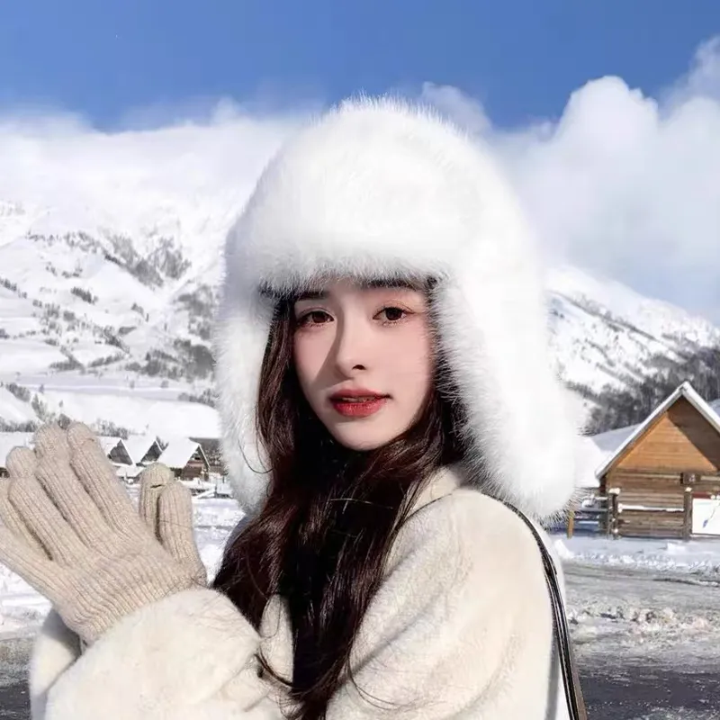 AAJF Mink Fur Trapper Hats Unisex-4