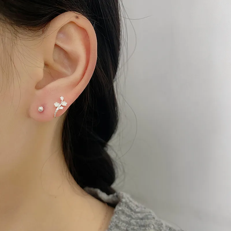 AAJF S999 Fine Silver Stud Earrings Women's-3