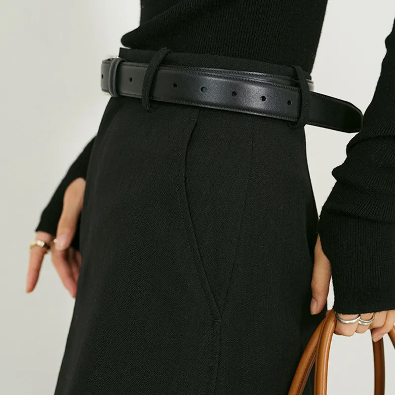 AAJF Cow Leather Leather Belts Women's Width 3.5cm-6