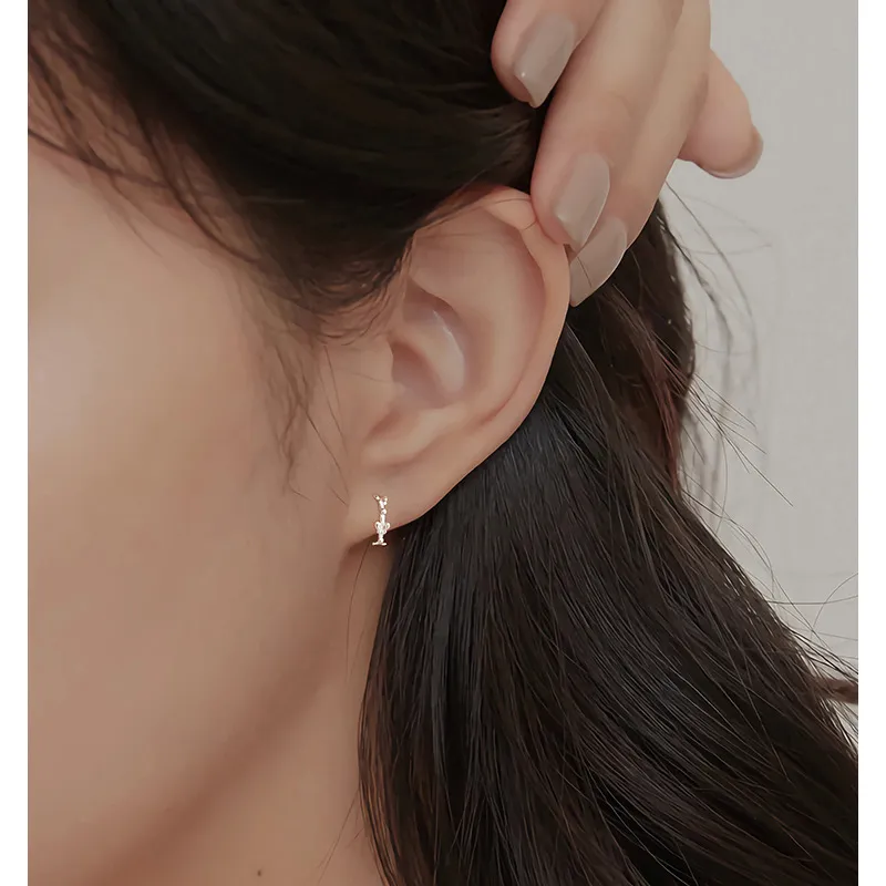 AAJF S999 Fine Silver Stud Earrings Women's-3