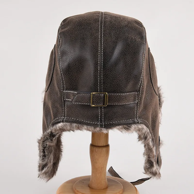 AAJF PU+Cotton Polyester Blend Blend Trapper Hats Unisex-6