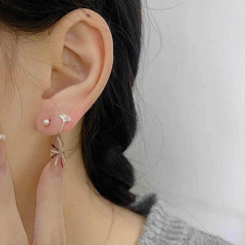 AAJF S999 Fine Silver Stud Earrings Women's-3