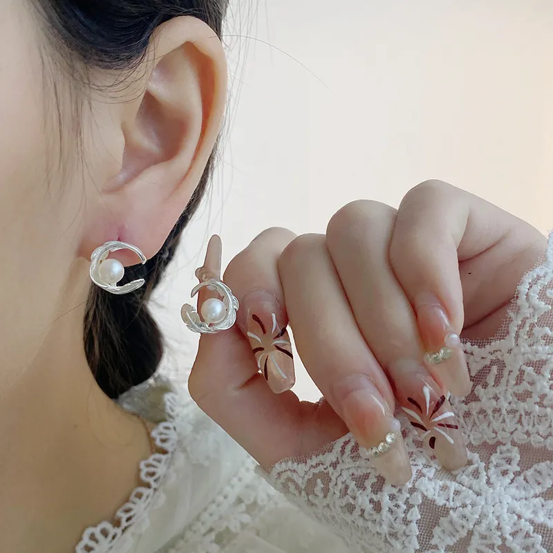 AAJF S925 Silver Stud Earrings Women's-2