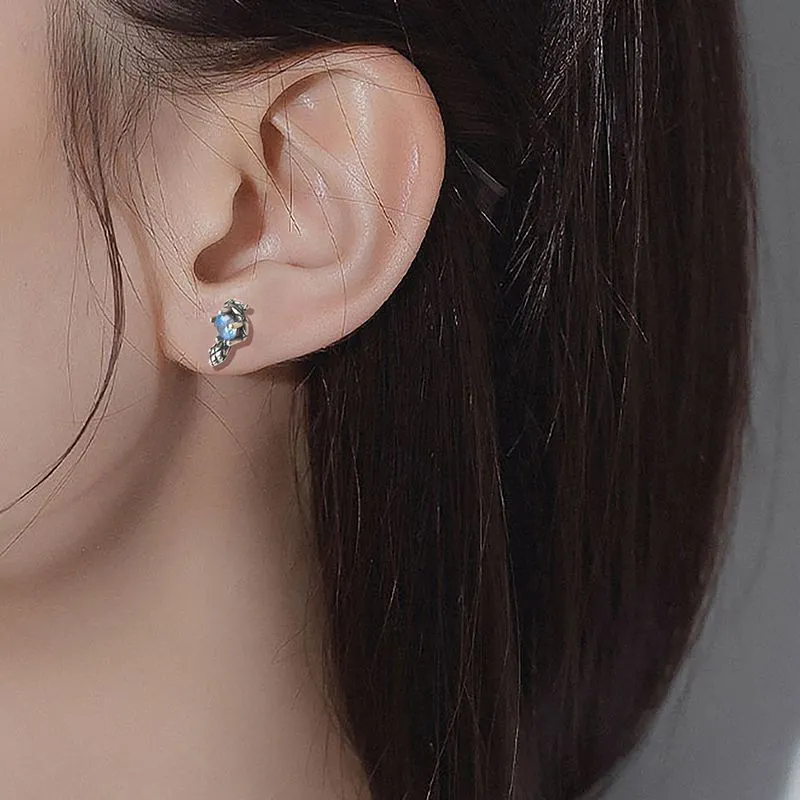 AAJF S925 Silver Stud Earrings Women's-3