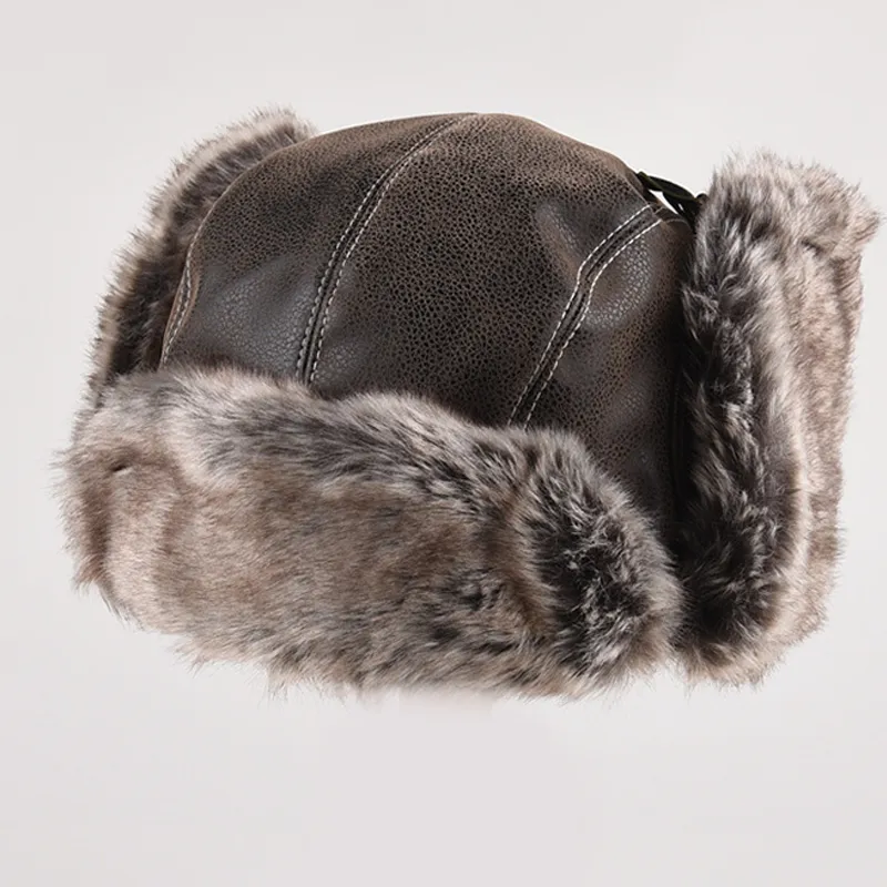 AAJF PU+Cotton Polyester Blend Blend Trapper Hats Unisex-7