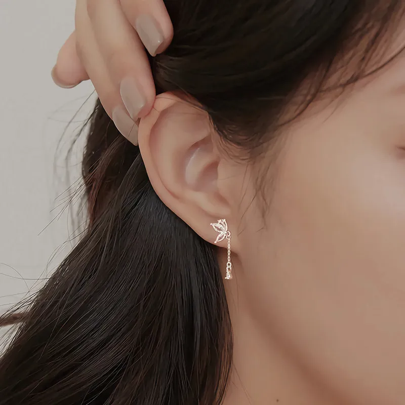 AAJF S999 Fine Silver Stud Earrings Women's-2