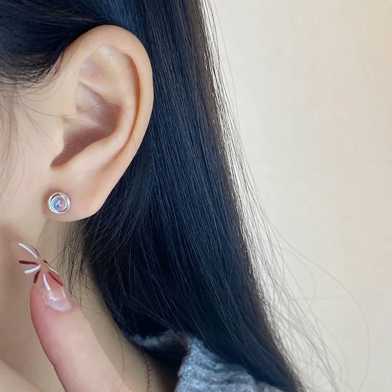 AAJF S999 Fine Silver Stud Earrings Women's-3