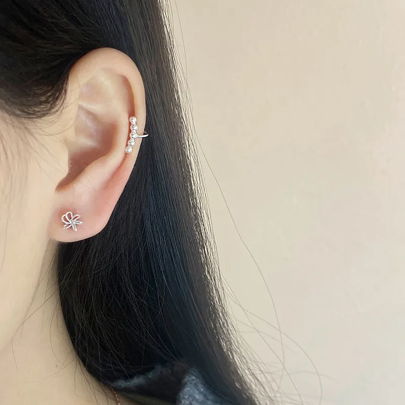 AAJF S999 Fine Silver Stud Earrings Women's-2