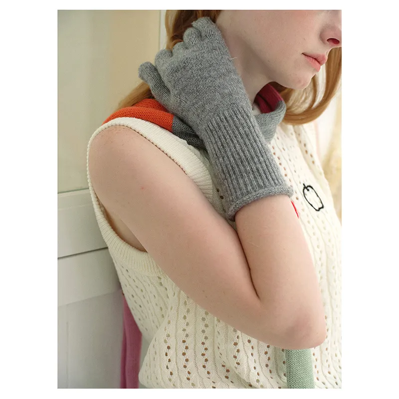 AAJF Wool Acrylic Knit Gloves Women's-16