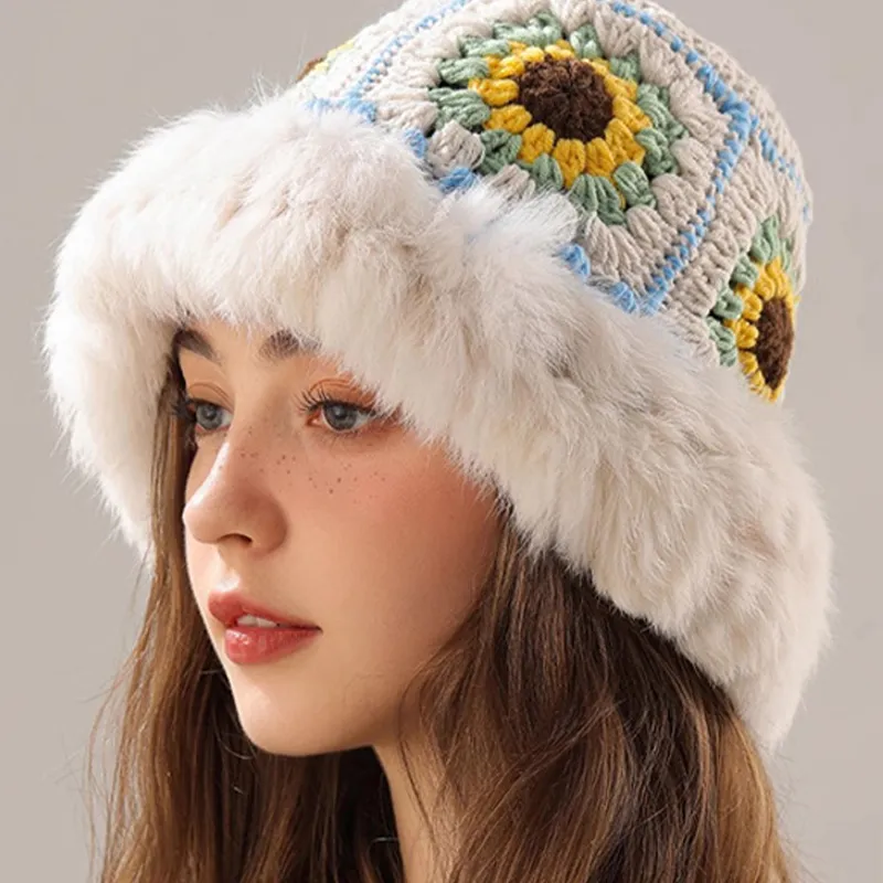 AAJF Rabbit Fur Blend Bucket Hats Unisex-2