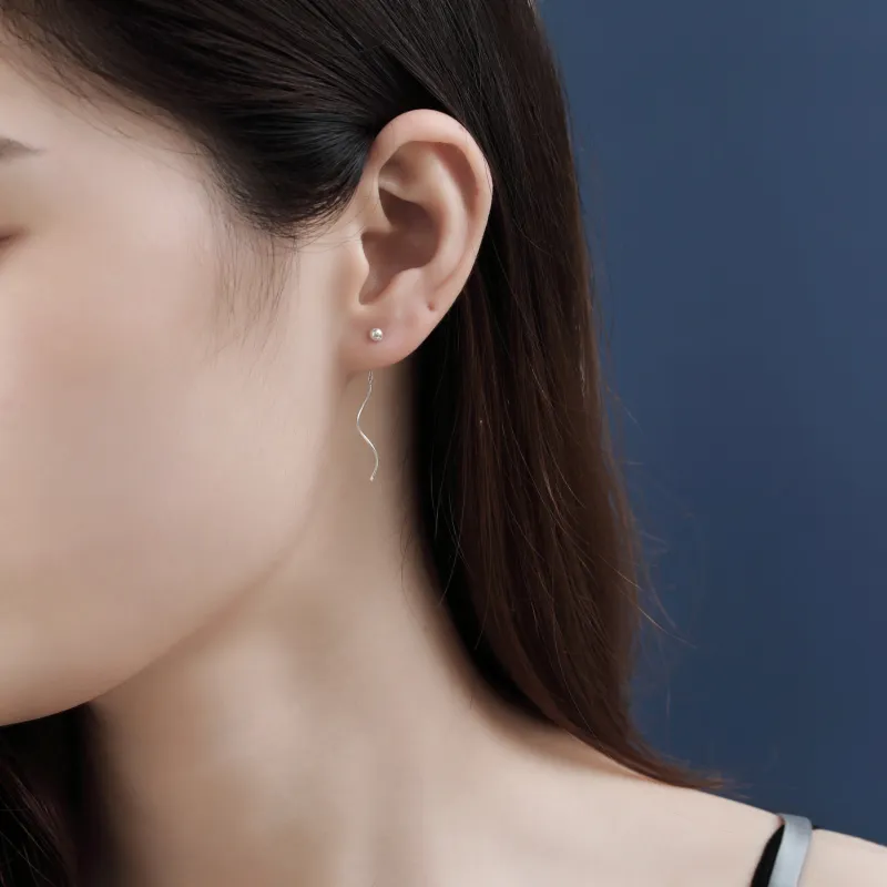AAJF S999 Silver Drop Earrings Women's-9