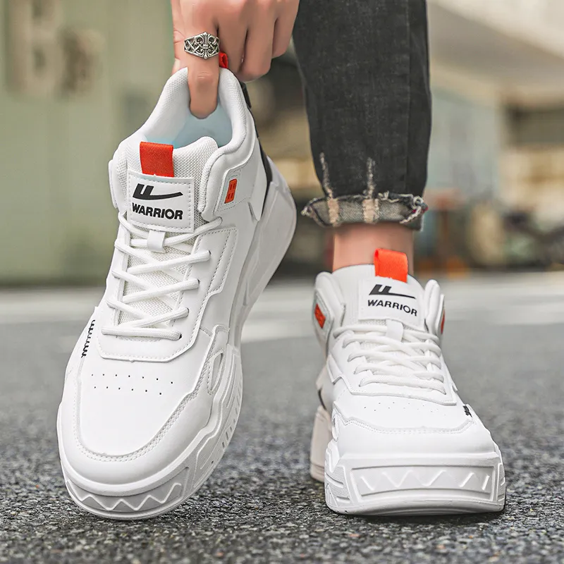 WARRIOR Skateboard Shoes Men High Top White-8