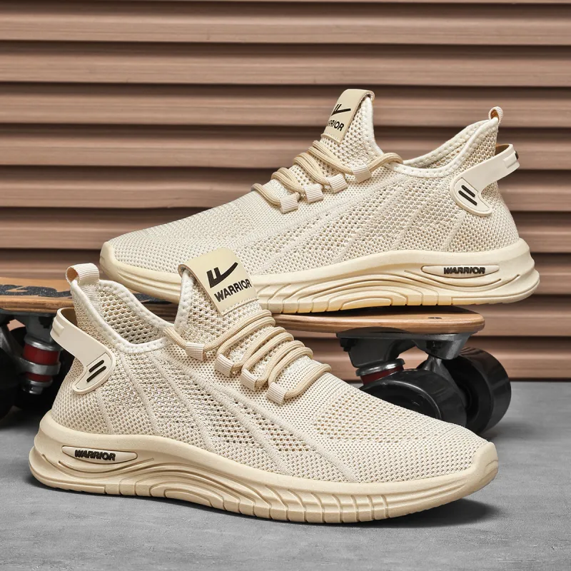 Warrior Breathable Wear Resistant Lightweight Low Top Casual Running Shoes Men's Khaki-4