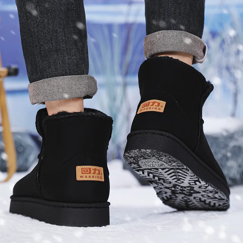 Warrior Thermal Height Increasing Abrasion Resistant Slip Resistant Crew Snow Boots Men's Black-7