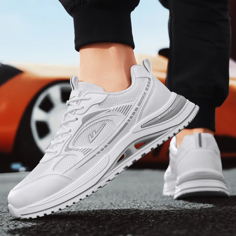 Warrior Low Top Casual Shoes Men's White Gray-6