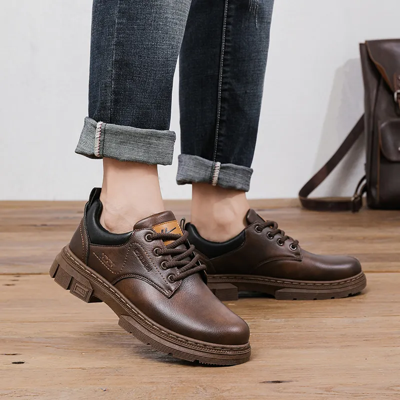 Warrior Dress Shoes Men's Dark Brown Black-4