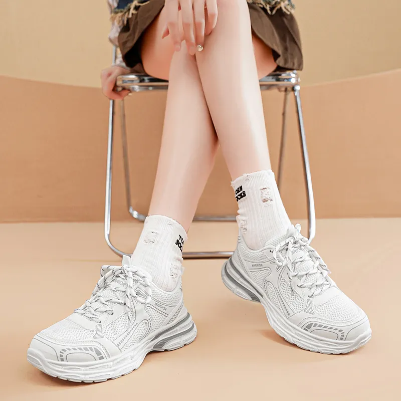 WARRIOR Chunky Sneakers Unisex Low Top Black-13