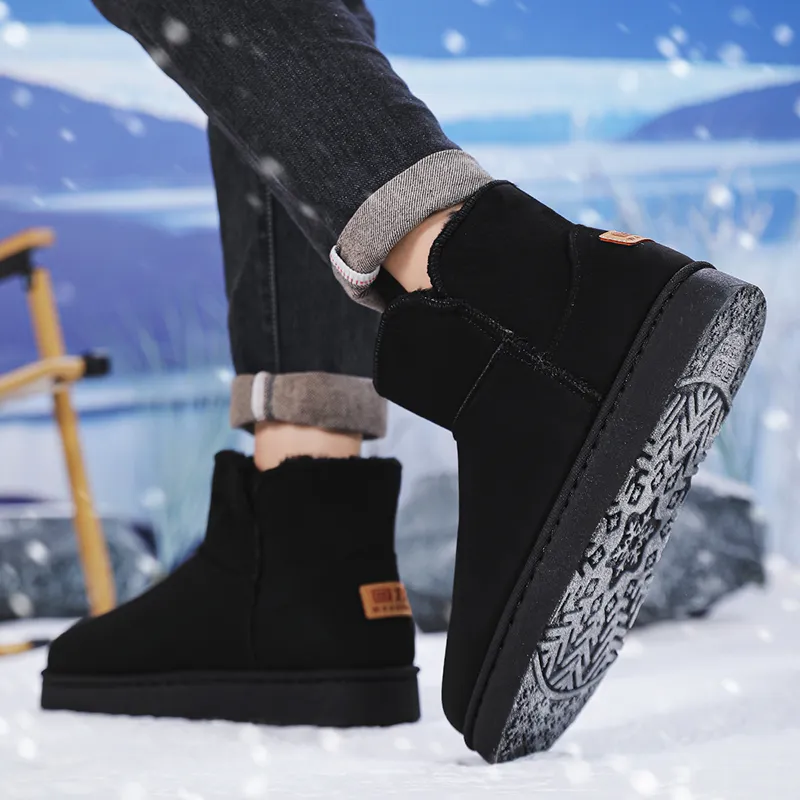 Warrior Thermal Height Increasing Abrasion Resistant Slip Resistant Crew Snow Boots Men's Black-6