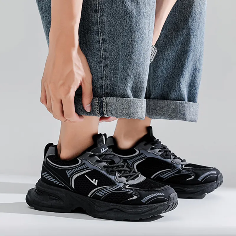 Warrior Platform Comfortable Anti-Slip And Wear-Resistant Breathable Height Increasing Low-Top Chunky Sneakers Men's-11