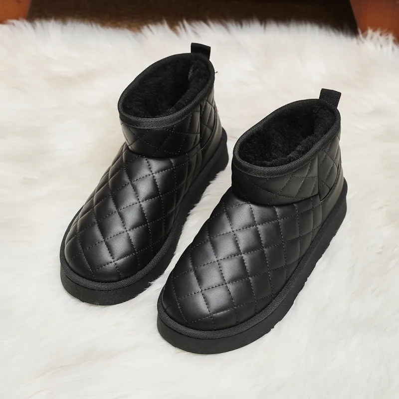 Warrior Short Mid Calf Snow Boots Women's Black-5