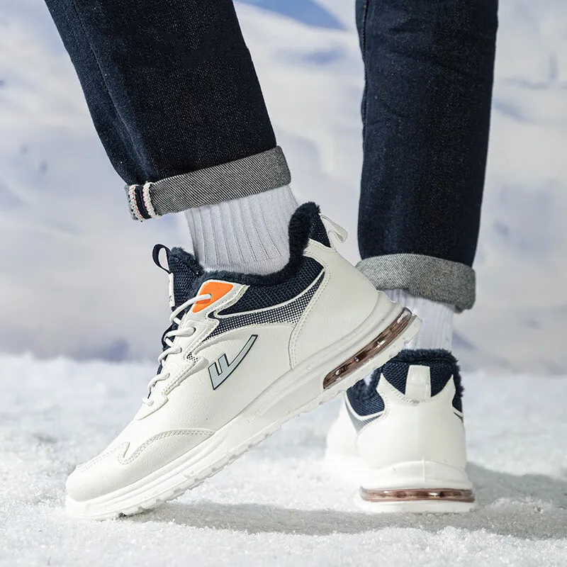 Warrior Warm And Lightweight Low Top Casual Shoes Men's White Navy Blue-4