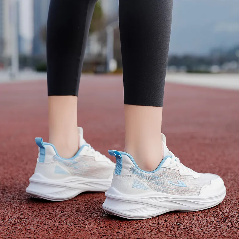 Warrior Cushioning Rebound Low Top Casual Running Shoes Women's White Blue-7