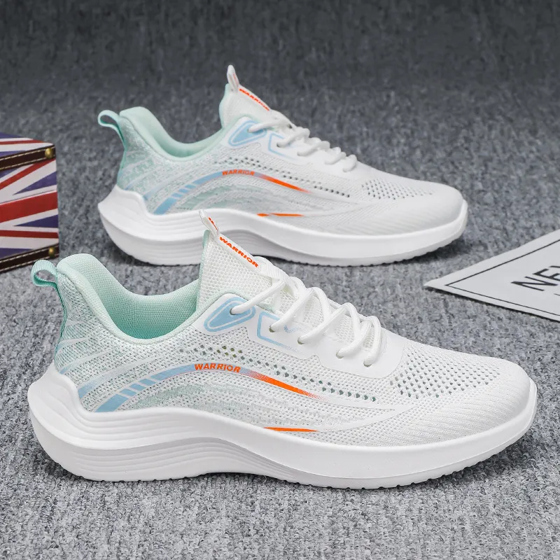 Warrior Low Top Running Shoes Men's White Green-5