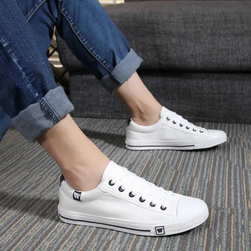 Warrior Wear Resistant Slip Resistant Low Top Canvas Shoes Unisex White-3