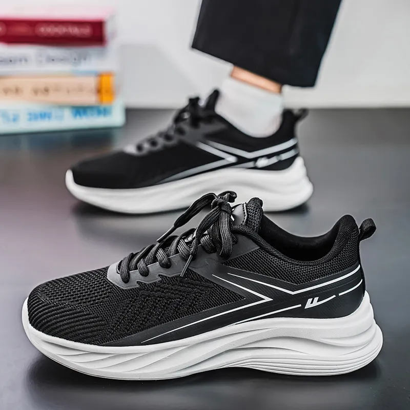 Warrior Cushioning Lightweight Breathable Quick Dry Low-Top Running Shoes Men's Black-7